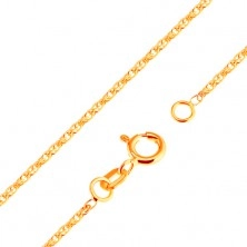 Sijoča verižica iz rumenega 18K zlata - bleščeči povezani ovalni členi, 500 mm