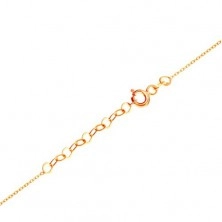 Ogrlica iz rumenega 14K zlata - majhno simetrično ploščato srce, tanka verižica