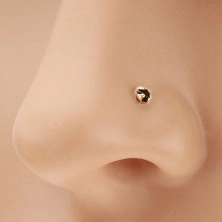 Piercing za nos iz rumenega 14K zlata, okrogel cirkon črne barve, 1,5 mm