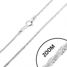 Verižica iz srebra 925, kačji vzorec – ravni in zaviti deli, širina 1,5 mm, dolžina 460 mm