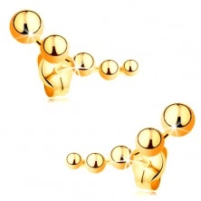 Vtični uhani iz 14-k rumenega zlata – manjšajoče se kroglice