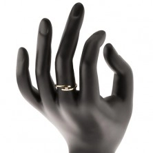 Diamantni prstan iz 14-k rumenega zlata – lesketav prozoren briljant, ozka podaljšana kraka