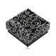 Papirnata črna škatlica za uhane ali obesek, beli okraski v obliki spirale