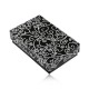 Darilna škatlica za komplet ali ogrlico – črna z belimi okraski
