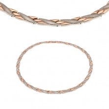 Magnetna ogrlica iz jekla 316 L, bakrene in srebrne barve, poševne linije