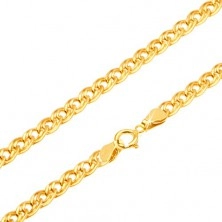 Zlata verižica - bleščeči elipsasti večji in manjši členi, 450 mm