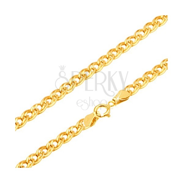 Zlata verižica - bleščeči elipsasti večji in manjši členi, 450 mm