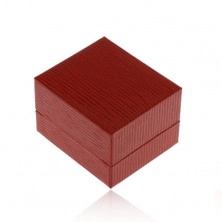 Darilna škatlica za uhane, temno rdeče barve, iz imitacije usnja, zareze
