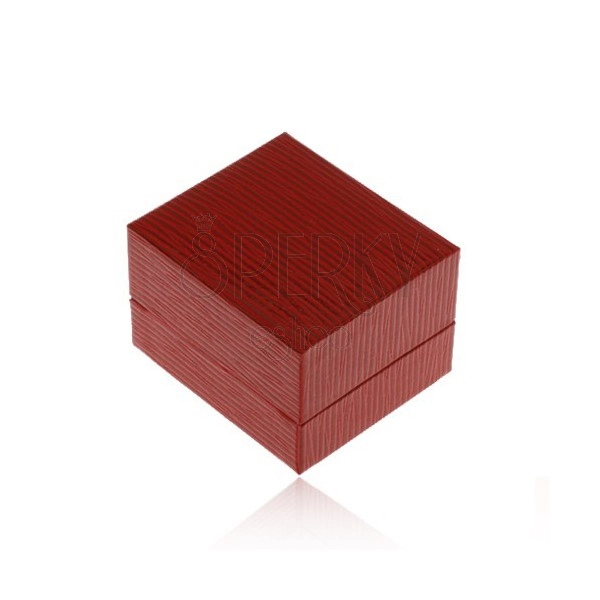 Darilna škatlica za uhane, temno rdeče barve, iz imitacije usnja, zareze