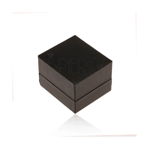 Škatlica za prstan ali uhane, sijoča površina iz umetnega usnja črne barve