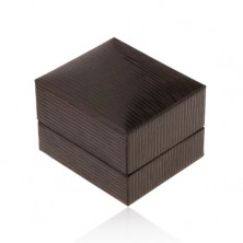 Darilna škatlica za uhane, iz temno rjavega umetnega usnja, okrašena z zarezami