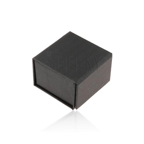Črna škatlica za prstan ali uhane, bisernat sijaj, magnetno zapiranje