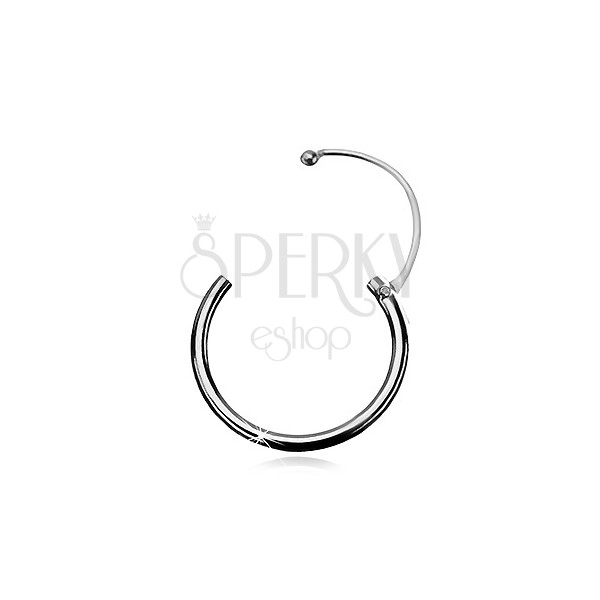 Piercing za nos iz srebra 925, preprost gladek krog
