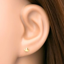 Piercing za uho iz 14-k rumenega zlata - kronica s tremi konicami
