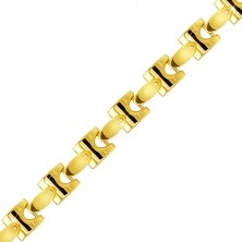 Jeklena zapestnica zlate barve, sijoča verižica iz oglatih členov