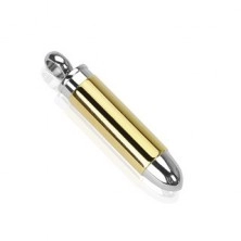 Obesek v obliki srebrno-zlatega metka iz nerjavečega jekla