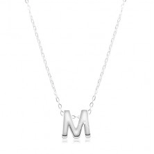 Nastavljiva ogrlica, srebro 925, velika črka M