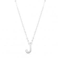 Ogrlica iz srebra 925, sijoča verižica, velika črka J