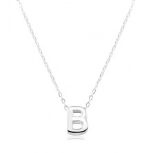 Ogrlica iz srebra 925, sijoča verižica, velika črka B
