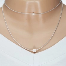 Ogrlica iz srebra 925, dvojna veržica s kačjim vzorcem, sijoče kroglice
