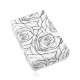 Črno-bela škatlica za komplet ali ogrlico, potisk cvetočih vrtnic