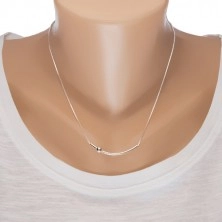 Nastavljiva ogrlica – srebro 925, tanek lok s kroglico, oglata verižica