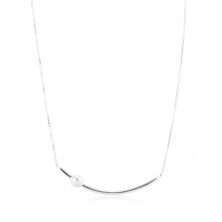 Nastavljiva ogrlica – srebro 925, tanek lok s kroglico, oglata verižica