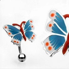 Barvit uhan za popek z metuljem