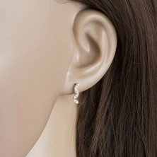Komplet iz srebra 925, uhani in ogrlica - val iz prozornih cirkonov