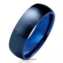 Jeklen obroček temno modre barve, mat zaobljena površina, 6 mm