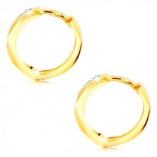 Okrogli uhani iz 14-k zlata – krogci, pas iz belega zlata, mrežica