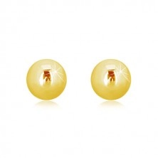 Uhani iz 14-k rumenega zlata – sijoča preprosta kroglica, 2,5 mm