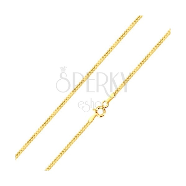 Sijoča verižica iz 14-k rumenega zlata –  linija poševno povezanih členov, 500 mm