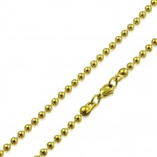 Jeklena verižica zlate barve – kroglice, ločene s kratkimi paličicami, 2 mm
