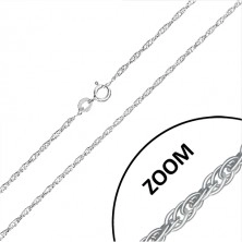 Srebrna verižica - elegantni zaviti obročki, 1,7 mm