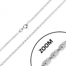 Srebrna verižica - elegantni zaviti obročki, 1,9 mm