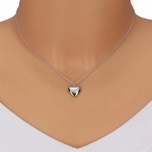 Ogrlica iz srebra 925 – sijoče srce z zvezdo in diamantom