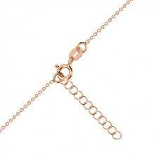 Ogrlica iz srebra 925 rožnato zlate barve – simetrično srce, severnica, črn diamant