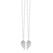Komplet iz srebra 925 – ogrlici, razpolovljeno srce z očmi