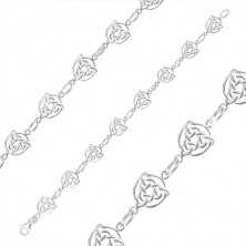 Zapestnica iz srebra 925 – trikoničasti keltski vozli v krogu, preprosti členi