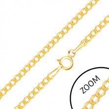 Zlata verižica - ploščati ovalni členi, zarezane vdolbinice, 550 mm