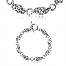 Zapestnica iz srebra 925 – masivna verižica, keltski vozel, okrogli členi, ameriška zaponka