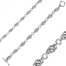 Zapestnica iz srebra 925 – masivna verižica, keltski vozel, okrogli členi, ameriška zaponka