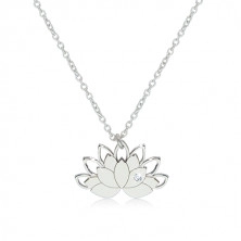Ogrlica iz srebra 925 – lotosov cvet s konturami cvetov in prozornim cirkonom