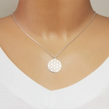 Ogrlica iz srebra 925 – sijoč in gladek simbol rože življenja