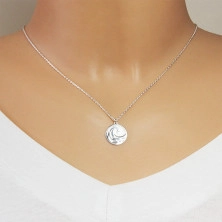 Ogrlica iz srebra 925 – sijoč krog z elementom vode