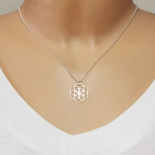 Ogrlica iz srebra 925 – sijoč obesek s simbolom semena življenja