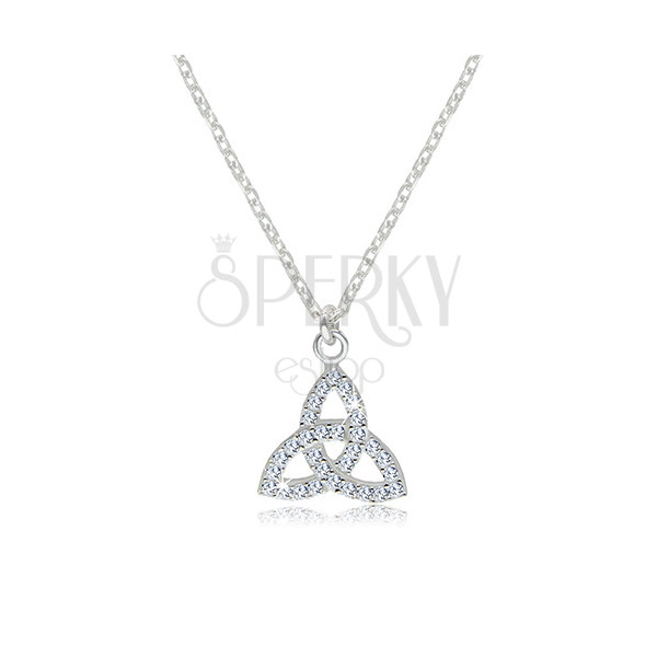 Ogrlica iz srebra 925 – simbol triketre s prozornimi cirkoni