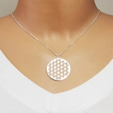 Ogrlica iz srebra 925 – sijoč simbol rože življenja