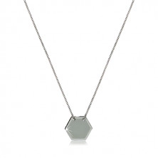 Ogrlica iz srebra 925 – sijoč šestkotnik z gladko površino